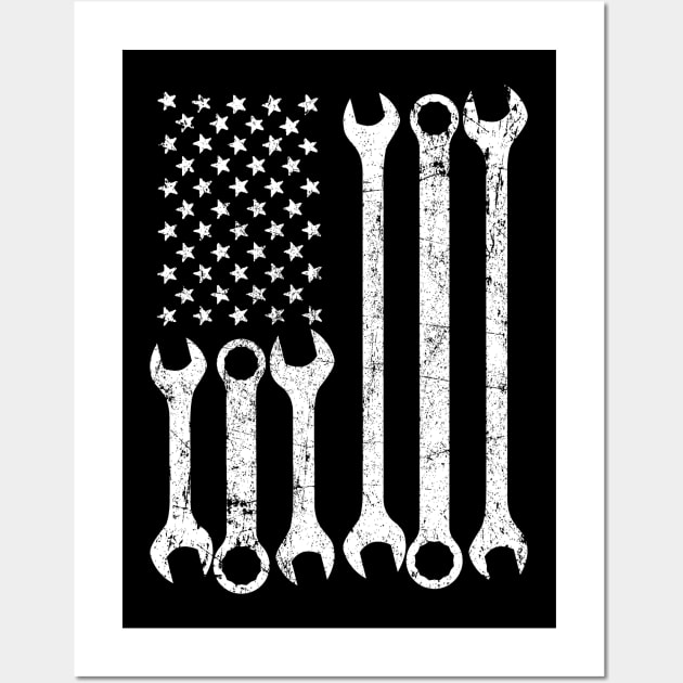 Mechanic USA Flag Wall Art by thingsandthings